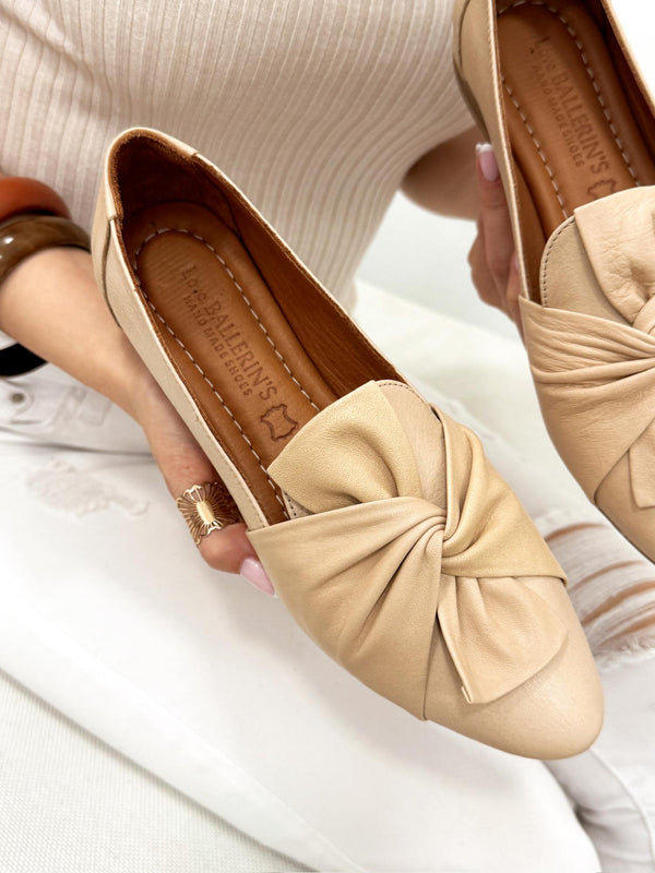 Leather ballet flats G191 - LIGHT BEIGE