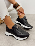 Leather sneakers G455 - BLACK