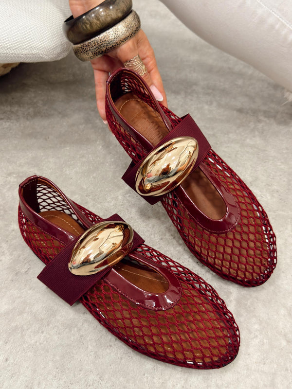 Women flats G512 - WINE RED
