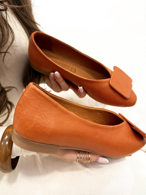 Leather ballet flats G183 - CAMEL