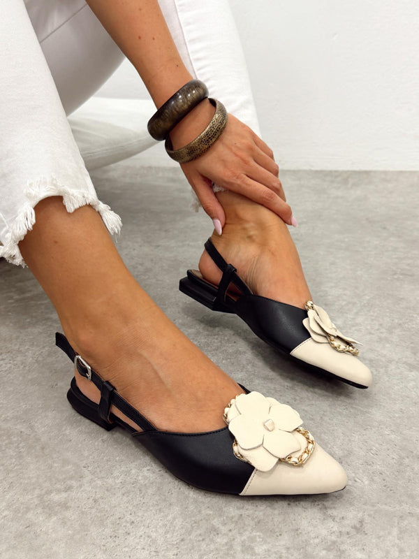 Leather sandals G385 - BLACK