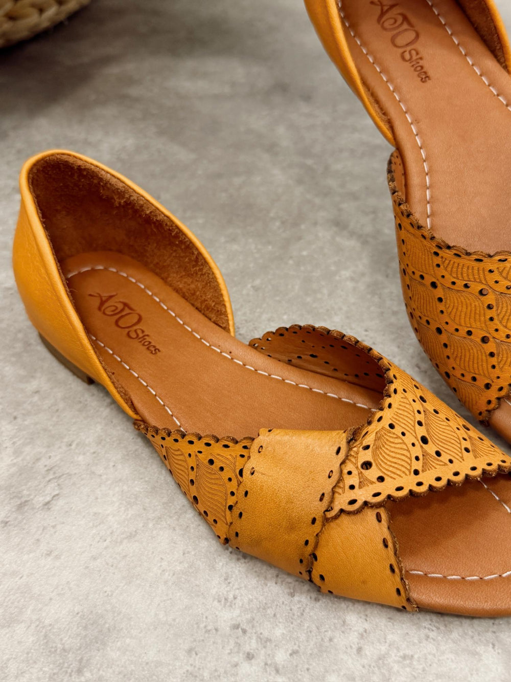 Ledersandalen G474 - ORANGE