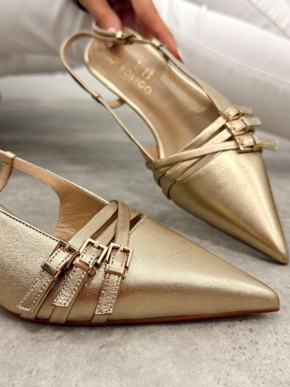 Leather sandals G382 - GOLD
