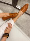 Flat leather shoes G192 - CAMEL