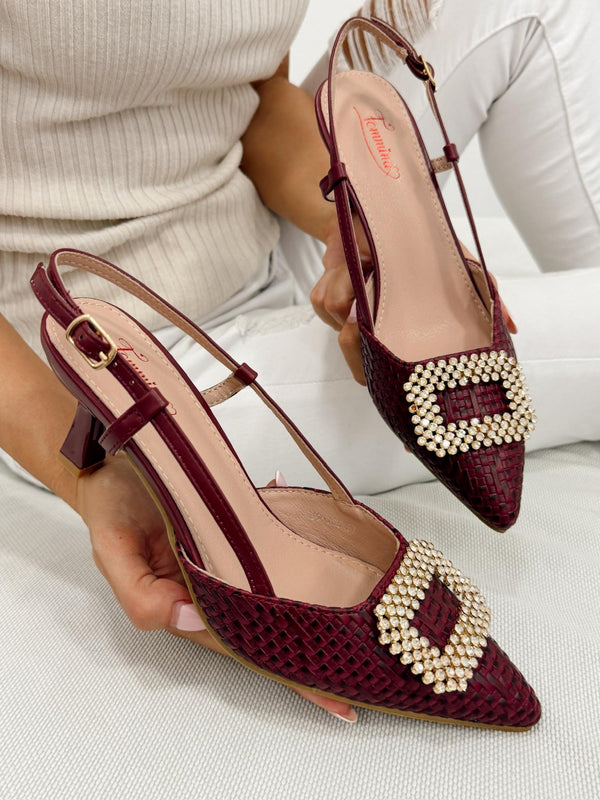 Women sandals G340 - WINE RED