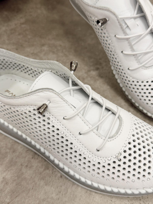 Leather sneakers G453 - WHITE