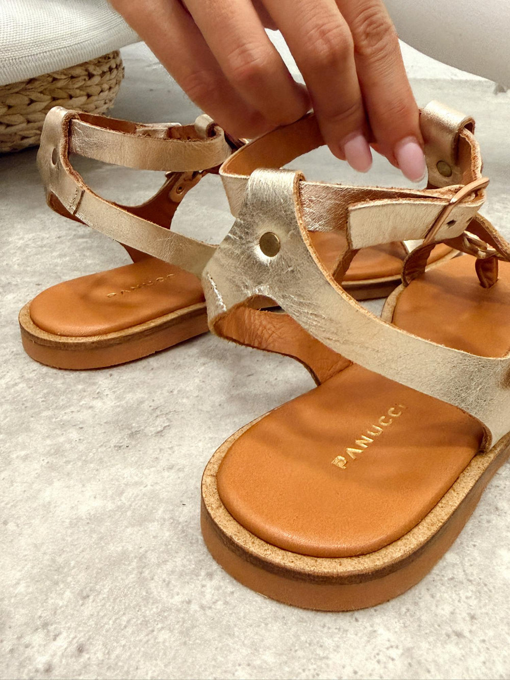 Leather sandals G408 - GOLD