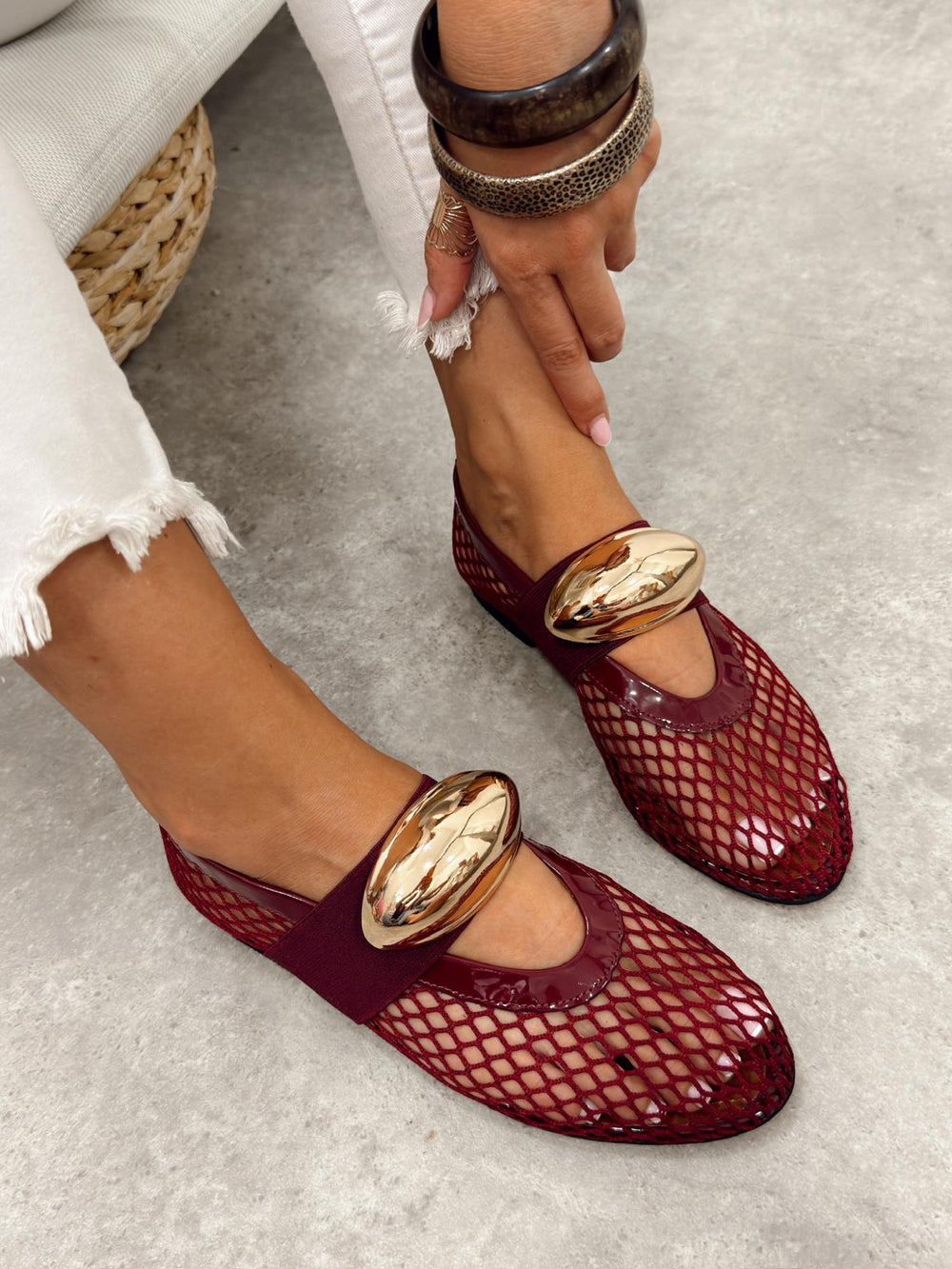 Women flats G512 - WINE RED
