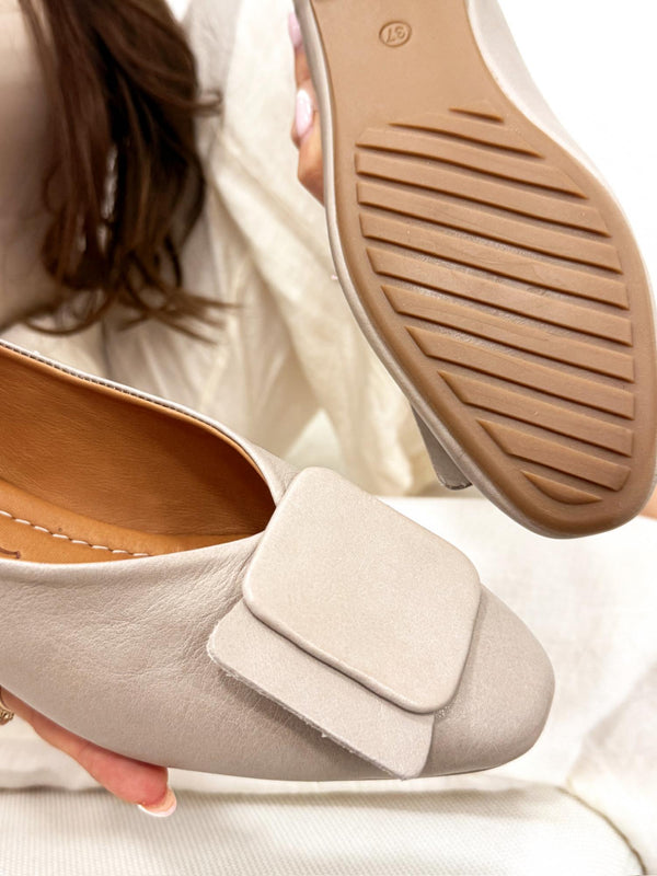 Leather ballet flats G183 - GREY