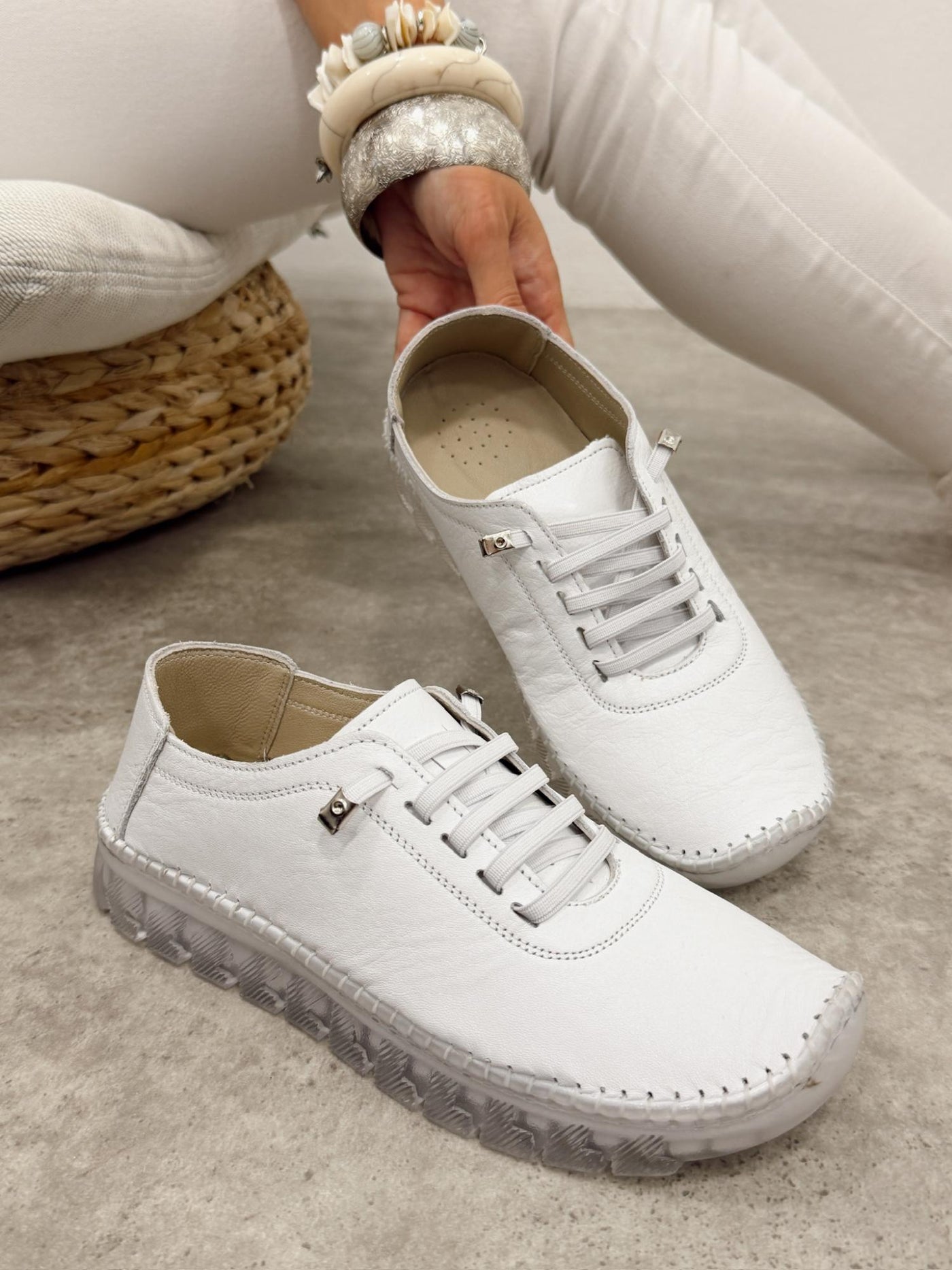 Ledersneaker G451 - WEISS