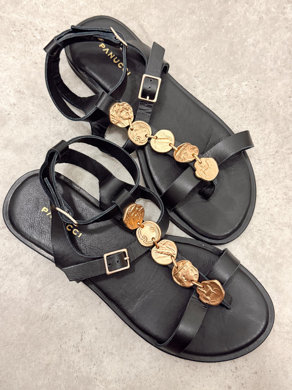 Ledersandalen G408 - SCHWARZ