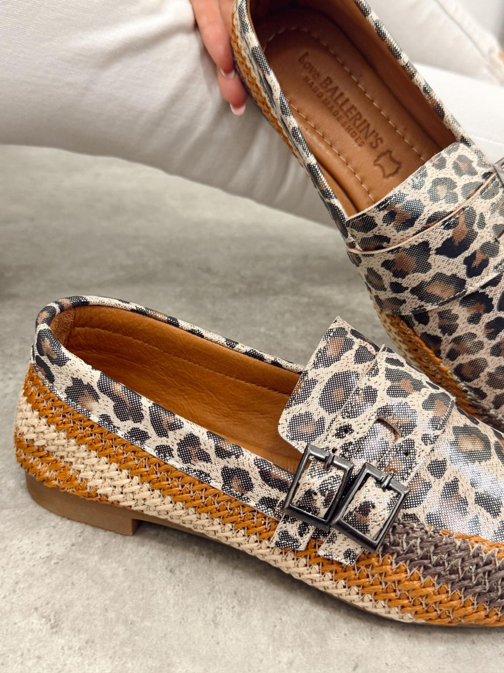 Pantofi plați din piele  G417 - LEOPARD