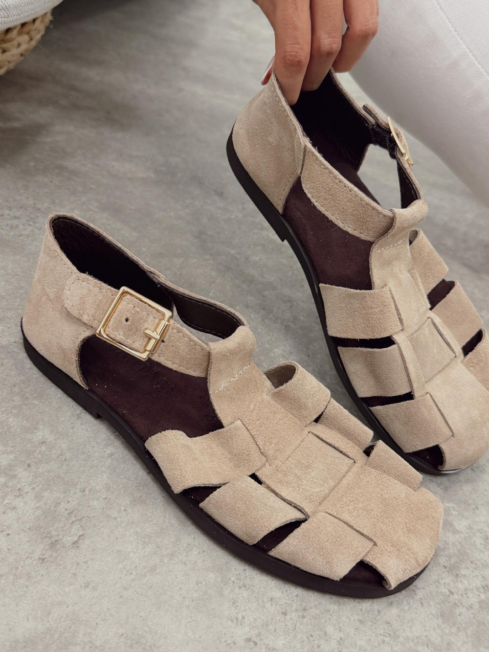 Leather sandals G430 - BEIGE