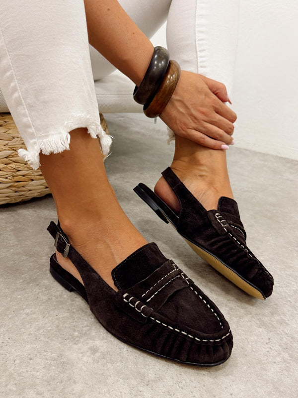 Leather sandals G367 - BROWN