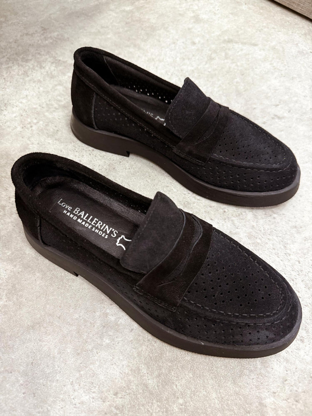 Flache Lederschuhe G209 - SCHWARZ
