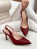 Leather sandals G115 - WINE RED