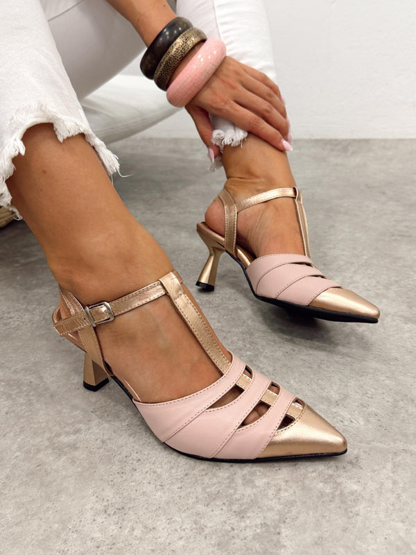 Leather sandals G383 - ROSE