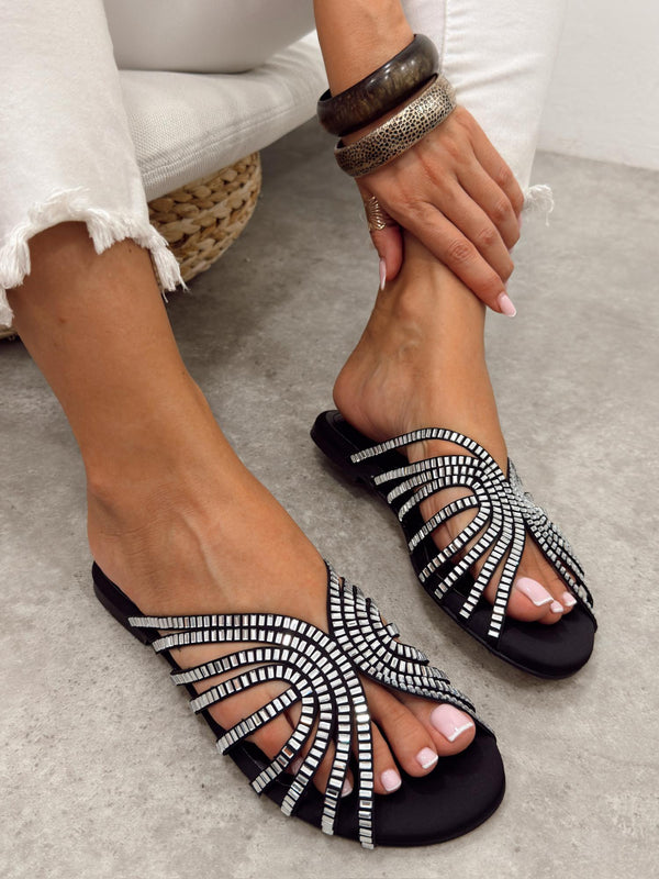 Women Slippers and Mules G506 - BLACK