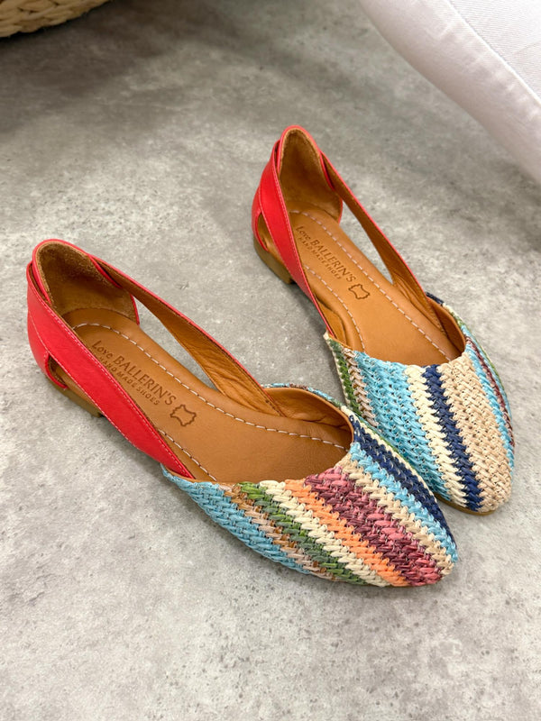 Leather sandals G415 - RED