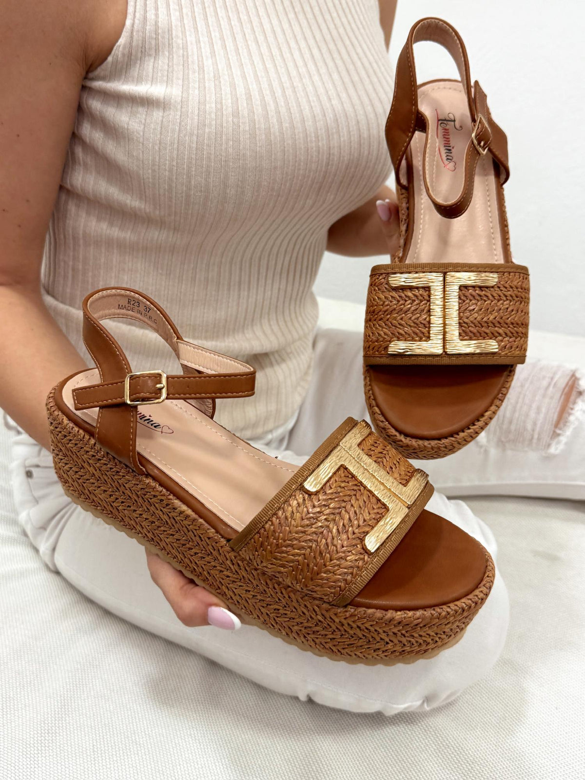 Sandale de damă G216 - CAMEL