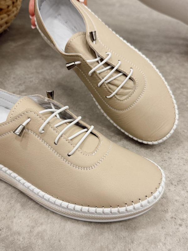 Leather sneakers G450 - BEIGE