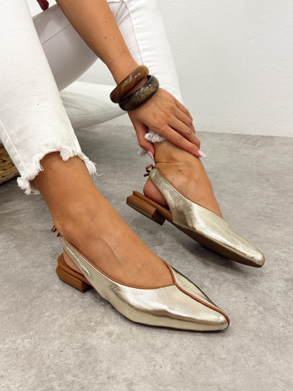 Leather sandals G394 - GOLD