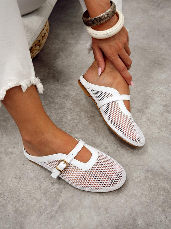Women Slippers and Mules G504 - WHITE