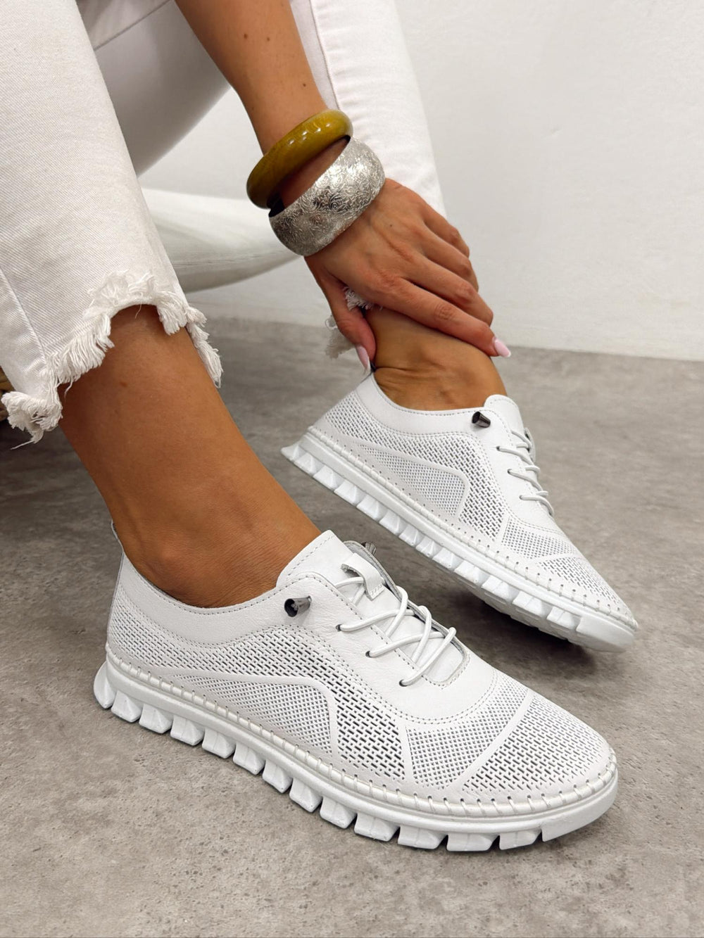 Ledersneaker G400 - WEISS