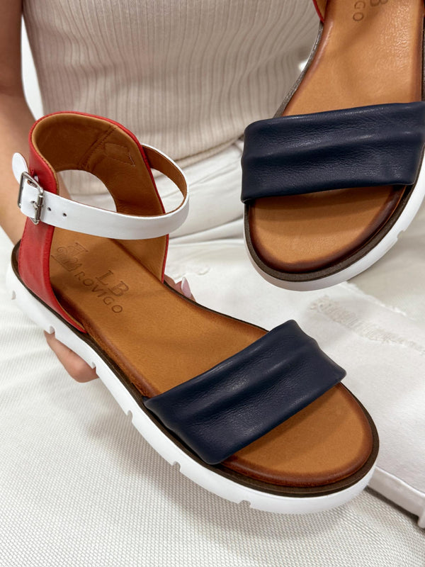 Leather sandals G169 - NAVY