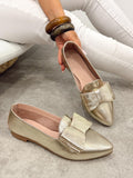 Flat leather shoes G395 - GOLD