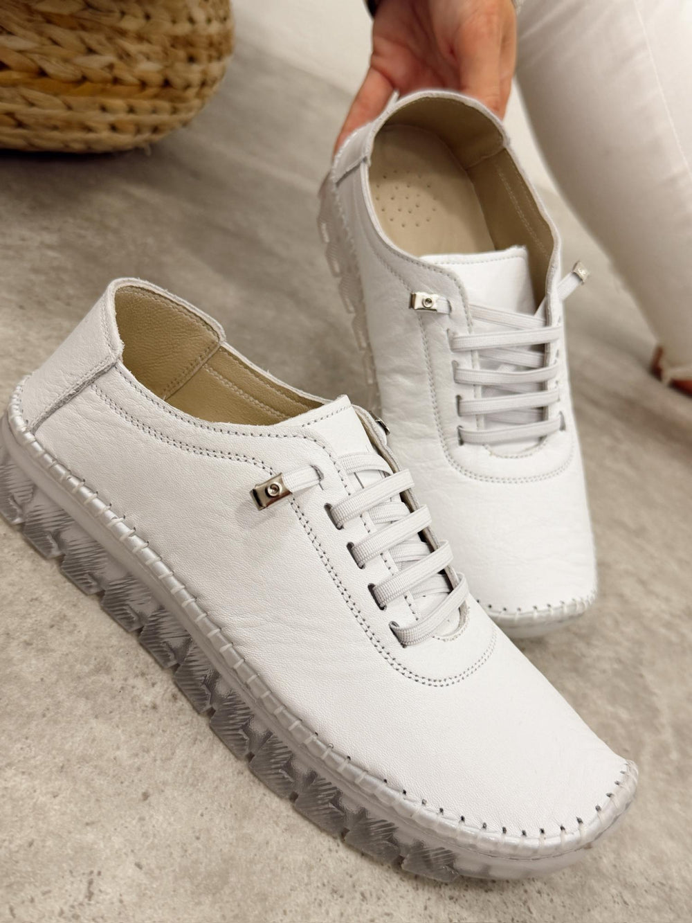 Ledersneaker G451 - WEISS