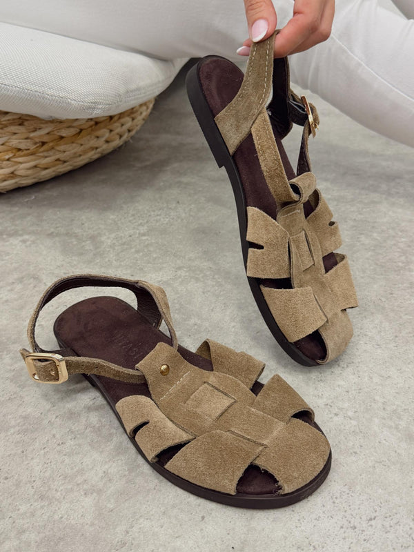 Leather sandals G434 - BEIGE