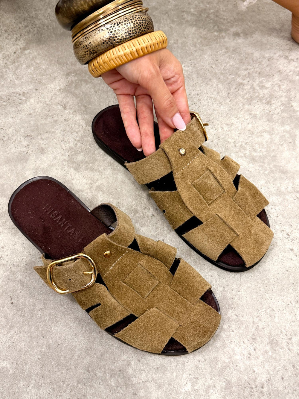 Lederhausschuhe G366 - BEIGE
