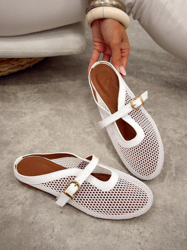 Women Slippers and Mules G504 - WHITE