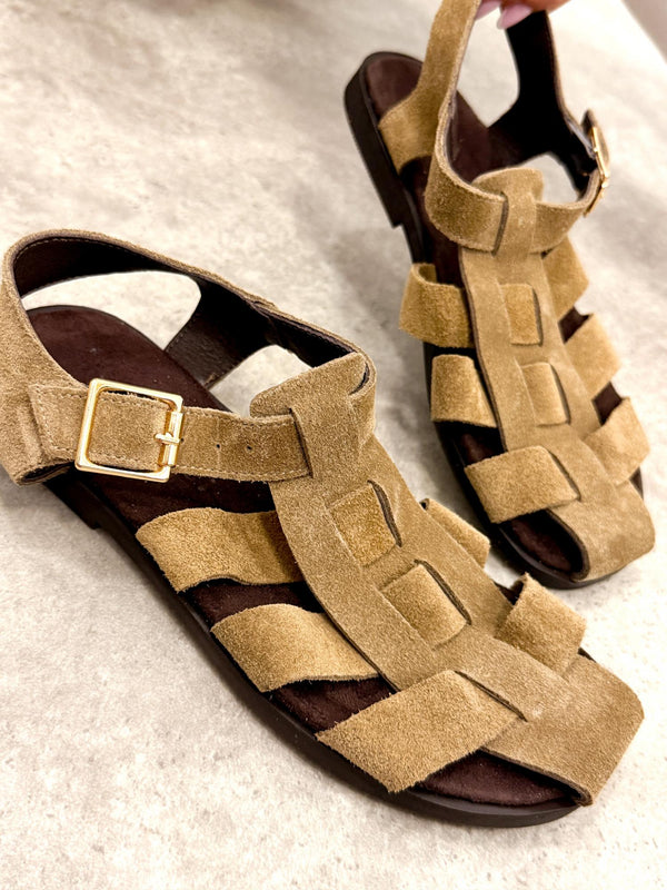 Leather sandals G435 - BEIGE