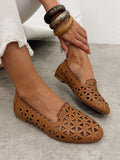 Flat leather shoes G462 - CAMEL