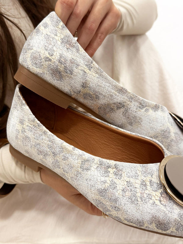 Leather ballet flats G184 - LIGHT BEIGE