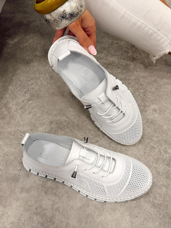 Leather sneakers G400 - WHITE