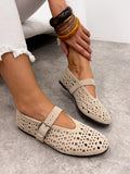 Leather ballet flats G374 - BEIGE