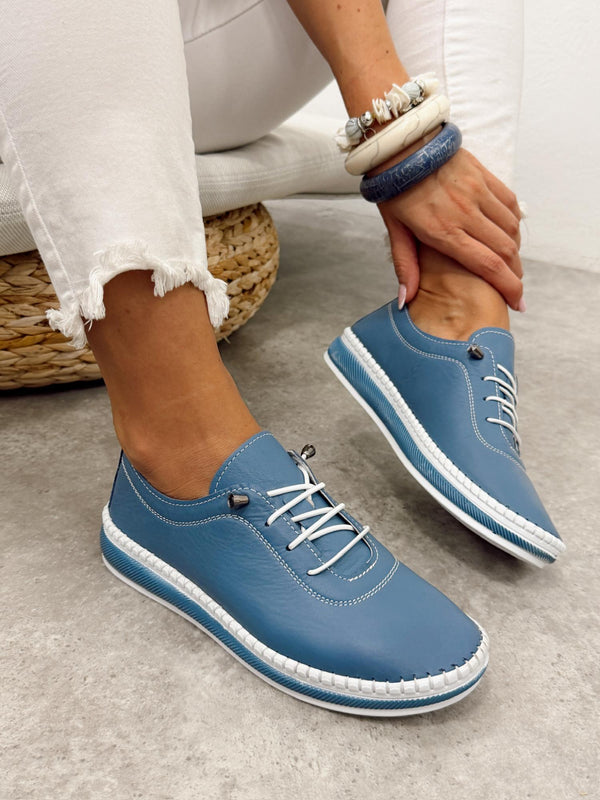Leather sneakers G450 - BLUE