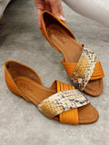 Leather sandals G473 - ORANGE