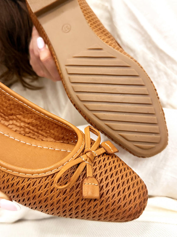 Leather ballet flats G185 - CAMEL