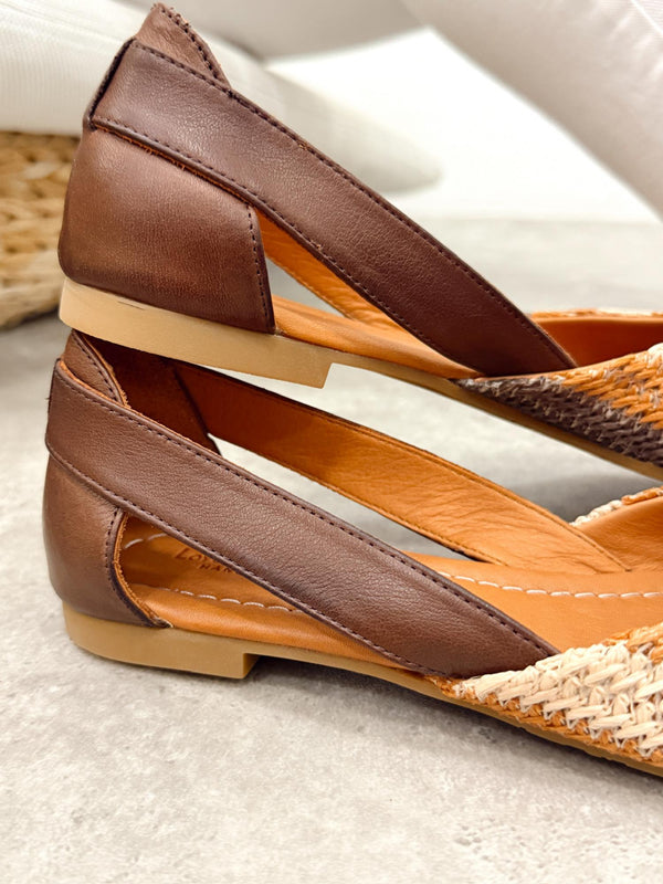 Leather sandals G415 - BROWN