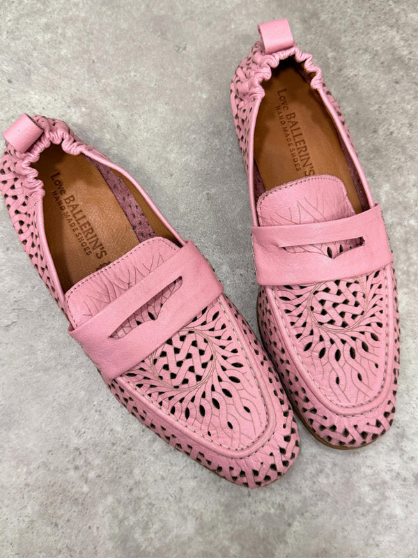 Flat leather shoes G421 - ROSE