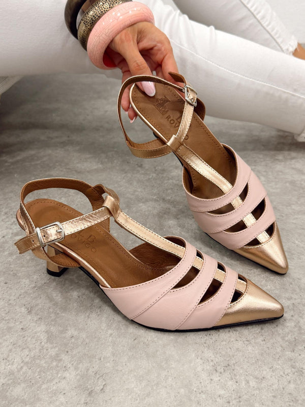 Leather sandals G383 - ROSE