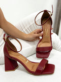 Women sandals G091 - WINE RED