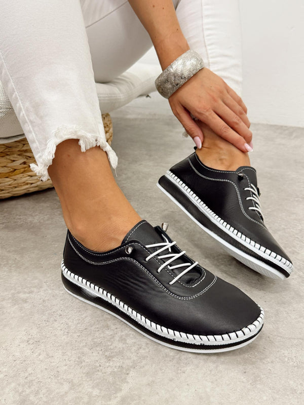 Leather sneakers G450 - BLACK
