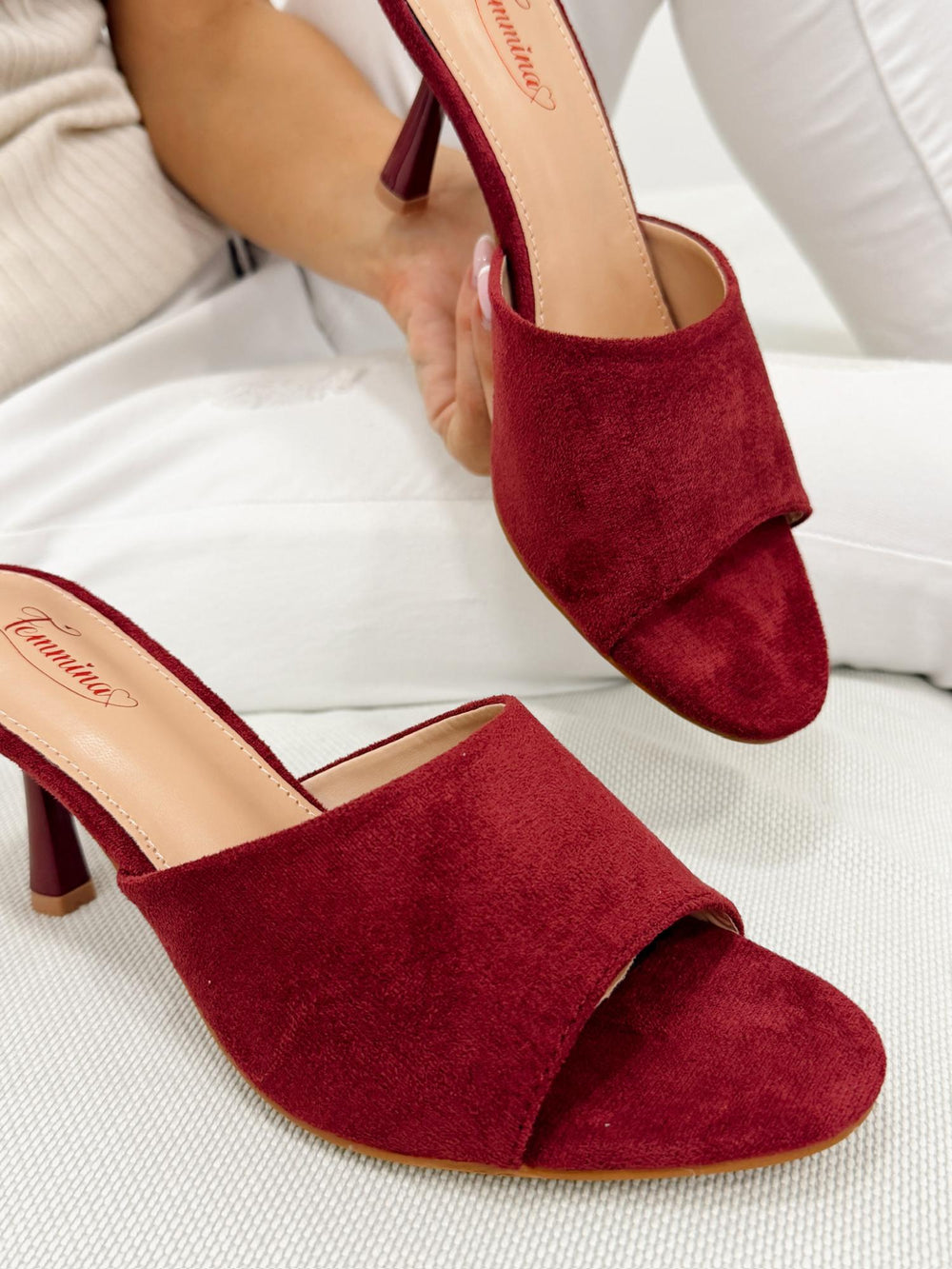 Damen Pantoletten und Mules G332 - WEINROT