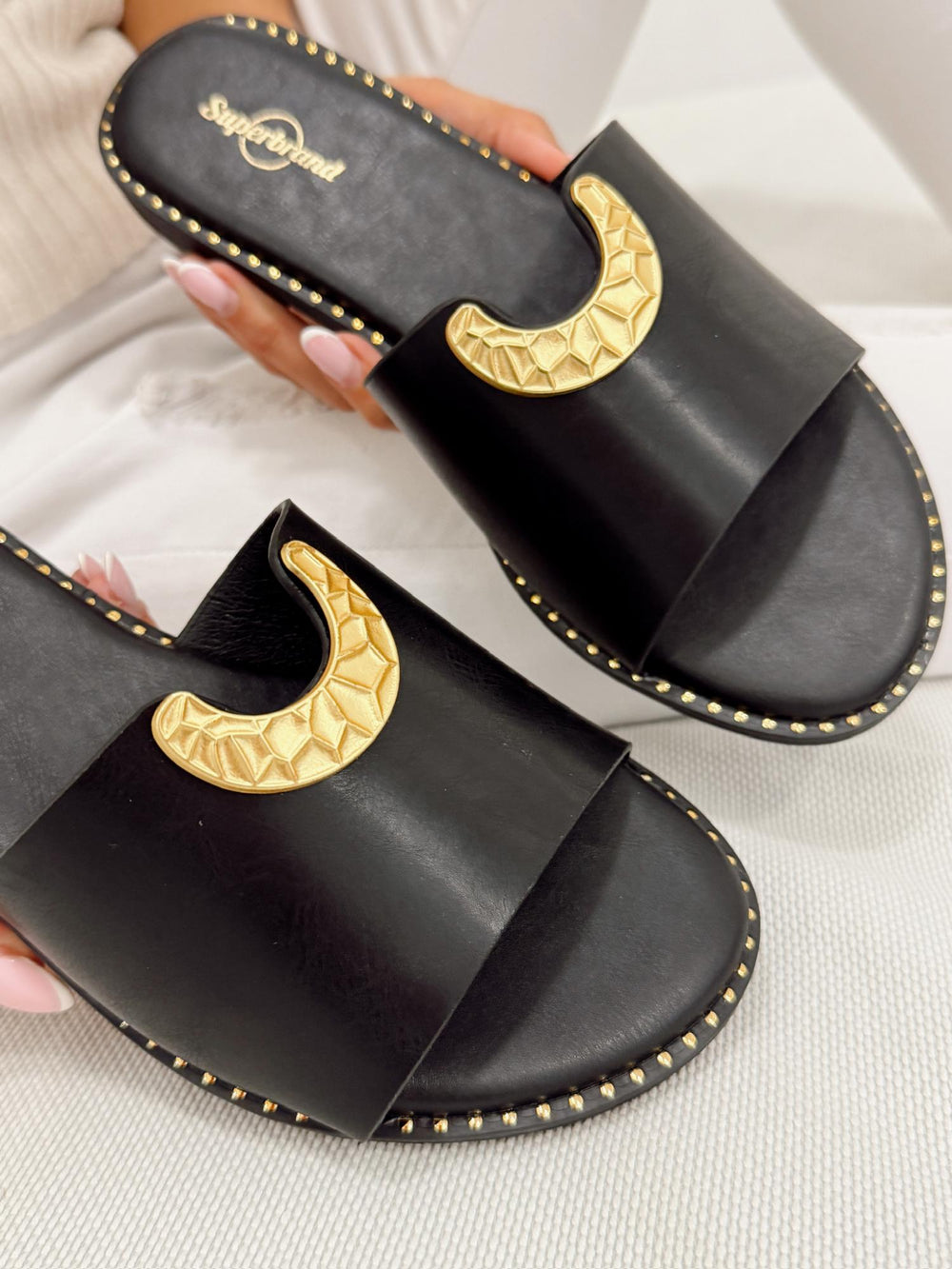 Damen Pantoletten und Mules G330 – SCHWARZ