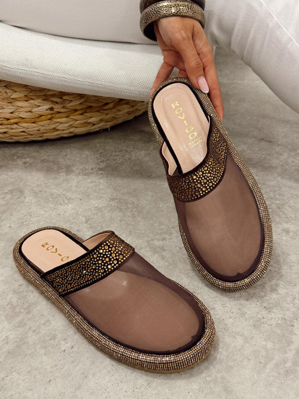 Women Slippers and Mules G483 - BROWN